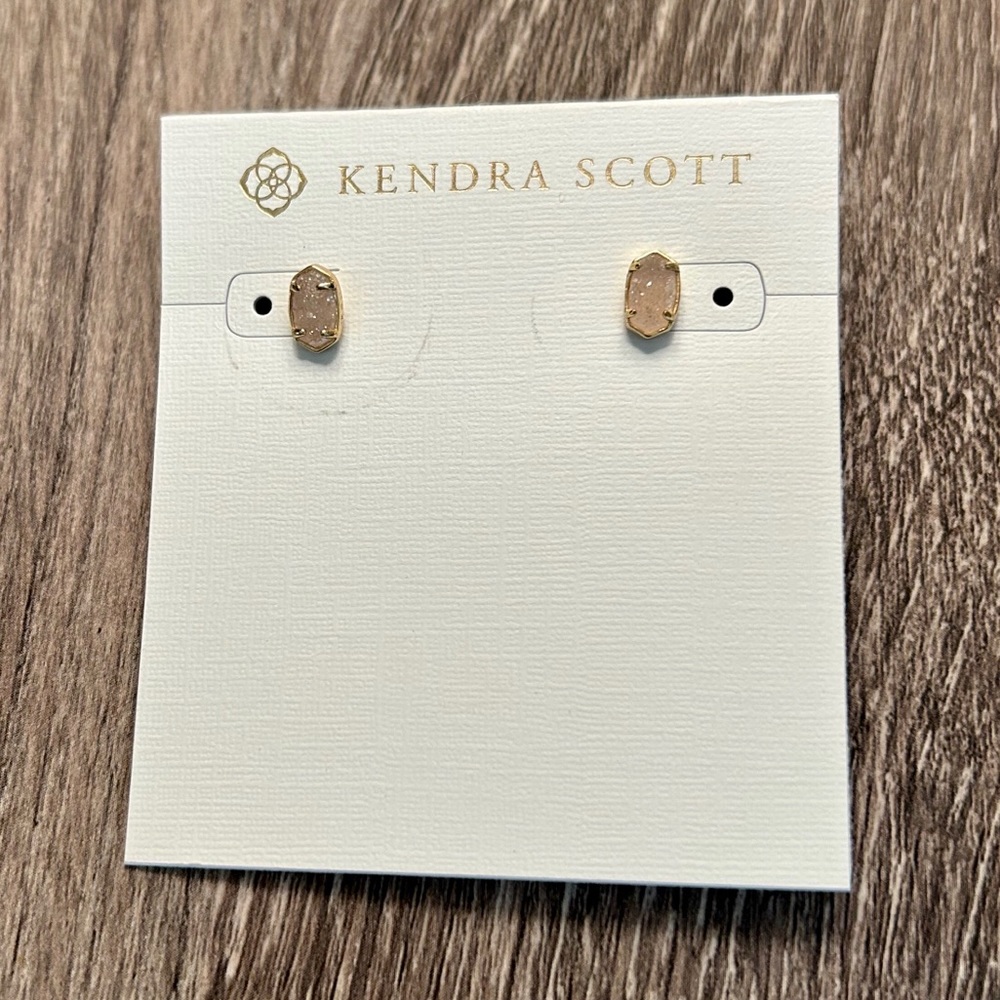 Kendra Scott Emilie Gold Stud Earrings in Iridescent Drusy